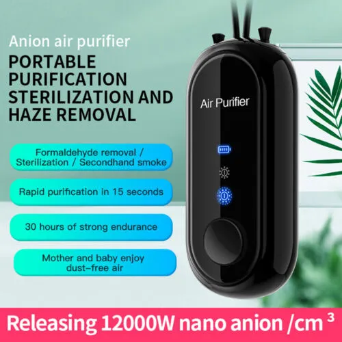 Personal Mini Air Purifier Necklace | Wearable Air Purifier with USB Charging