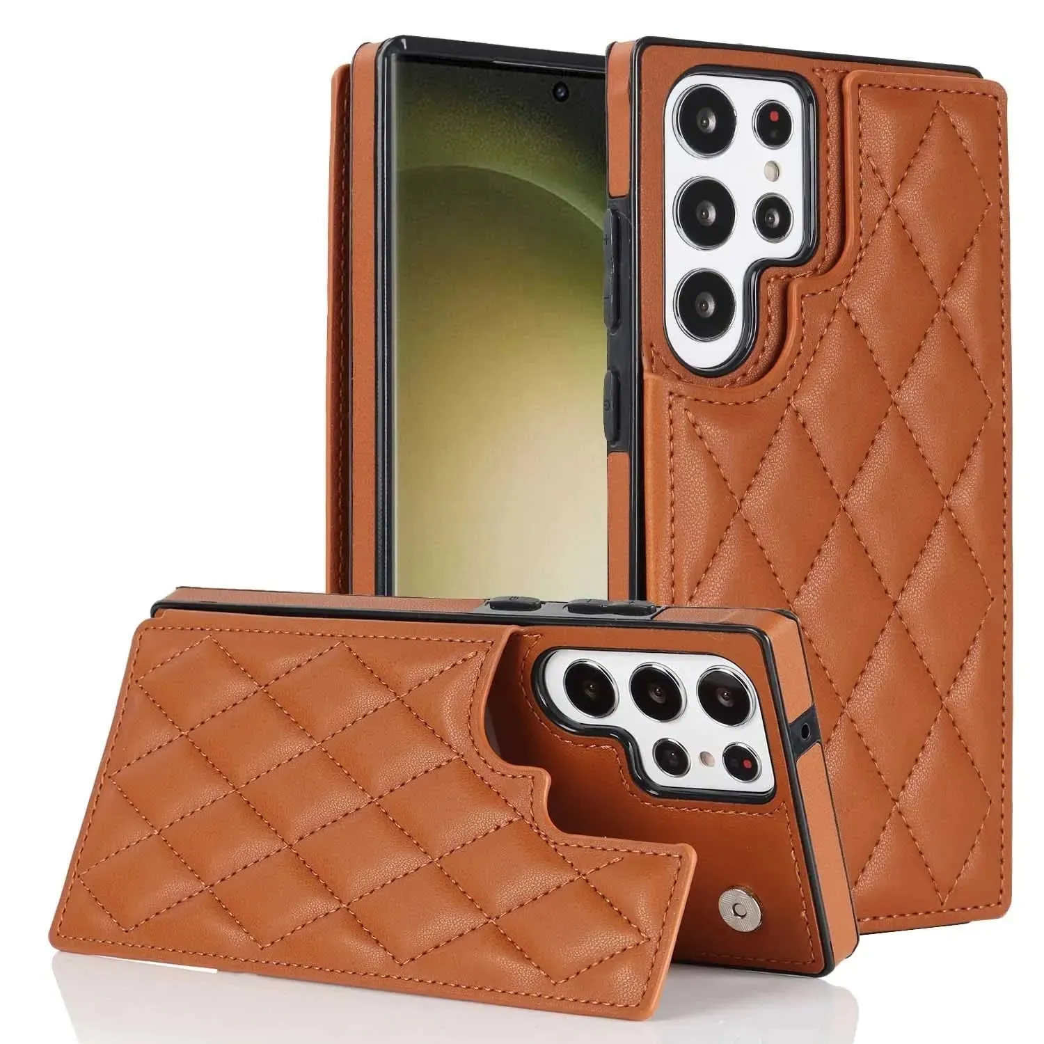 Plaid Double Buckle Phone Case Protective Case