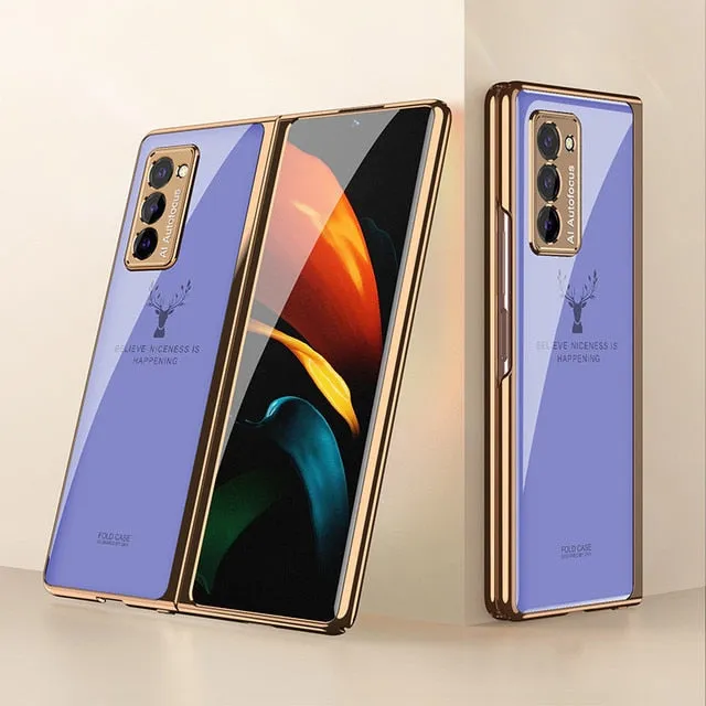 Plating Glass Case For Samsung Galaxy Z Fold 3 2 1