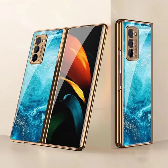 Plating Glass Case For Samsung Galaxy Z Fold 3 2 1