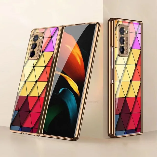 Plating Glass Case For Samsung Galaxy Z Fold 3 2 1