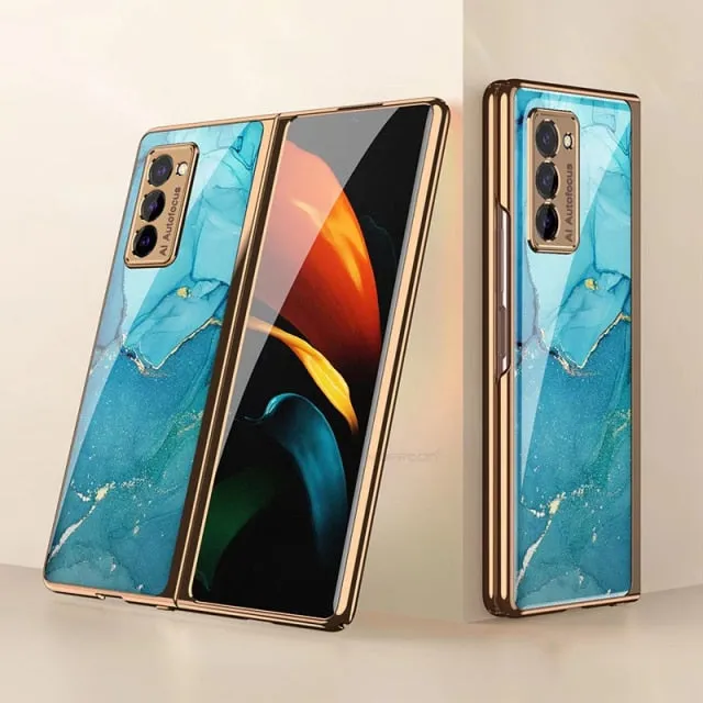 Plating Glass Case For Samsung Galaxy Z Fold 3 2 1