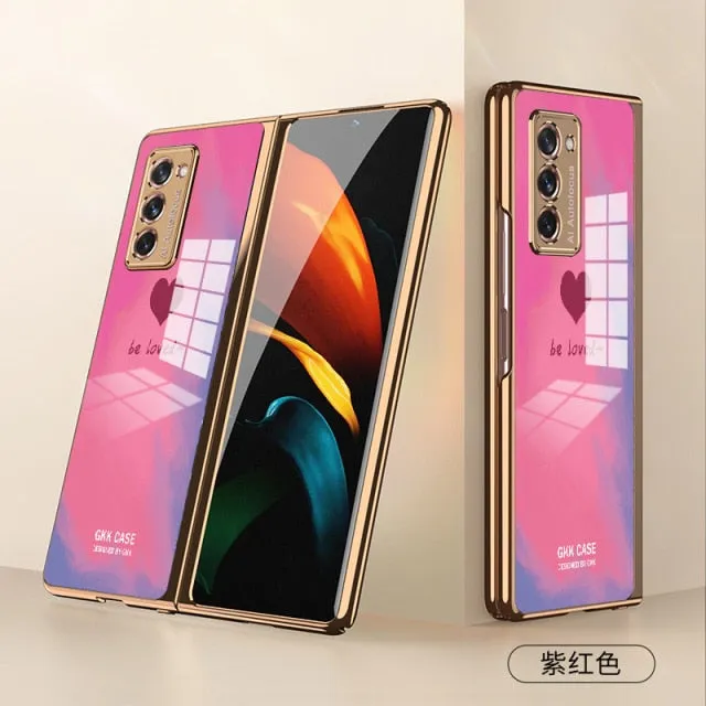 Plating Glass Case For Samsung Galaxy Z Fold 3 2 1