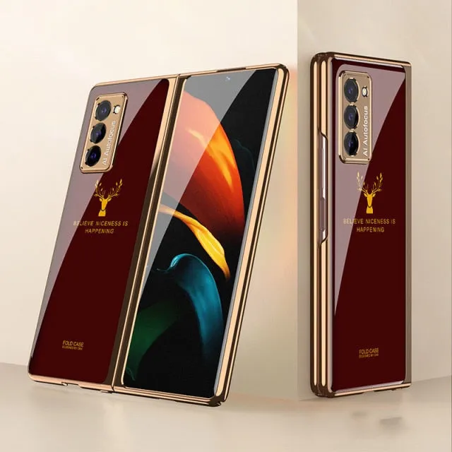 Plating Glass Case For Samsung Galaxy Z Fold 3 2 1