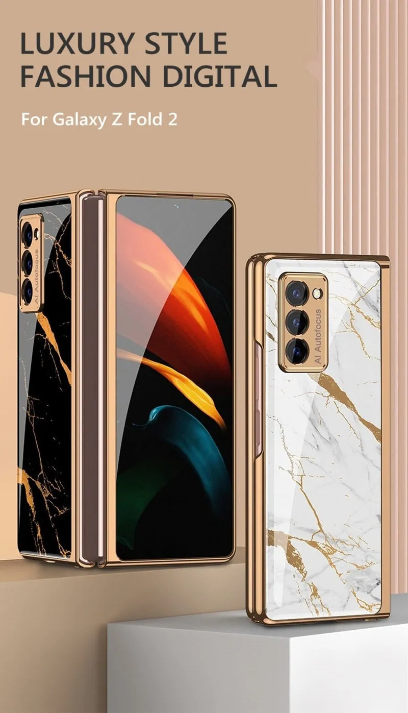 Plating Glass Case For Samsung Galaxy Z Fold 3 2 1