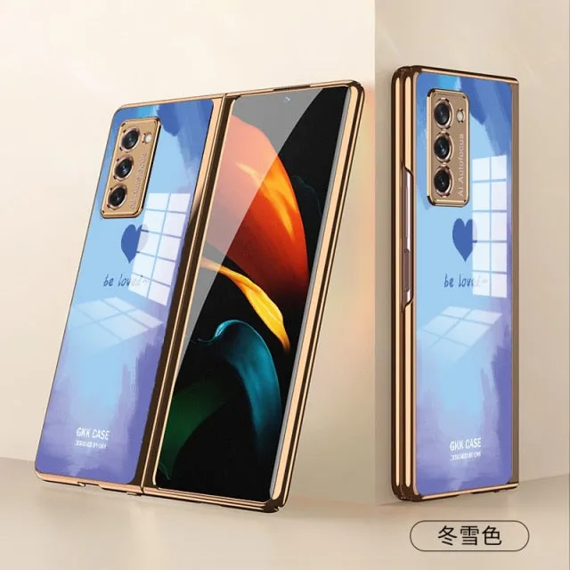 Plating Glass Case For Samsung Galaxy Z Fold 3 2 1