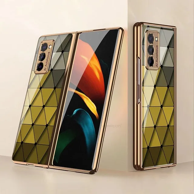 Plating Glass Case For Samsung Galaxy Z Fold 3 2 1