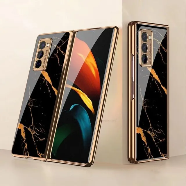 Plating Glass Case For Samsung Galaxy Z Fold 3 2 1