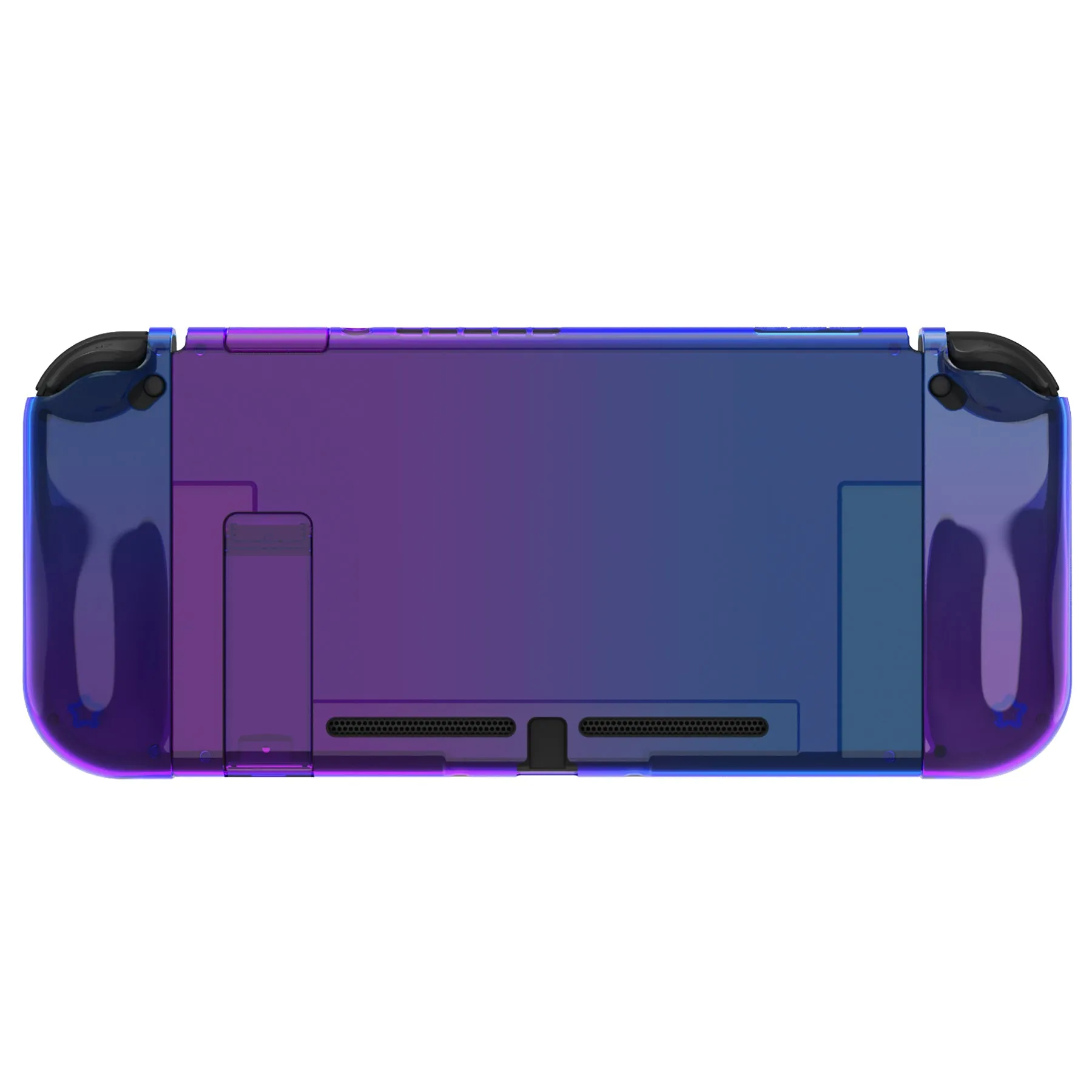 PlayVital UPGRADED Glossy Dockable Case Grip Cover for NS Switch, Ergonomic Protective Case for NS Switch, Separable Protector Hard Shell for Joycon - Gradient Translucent Bluebell - ANSP3007