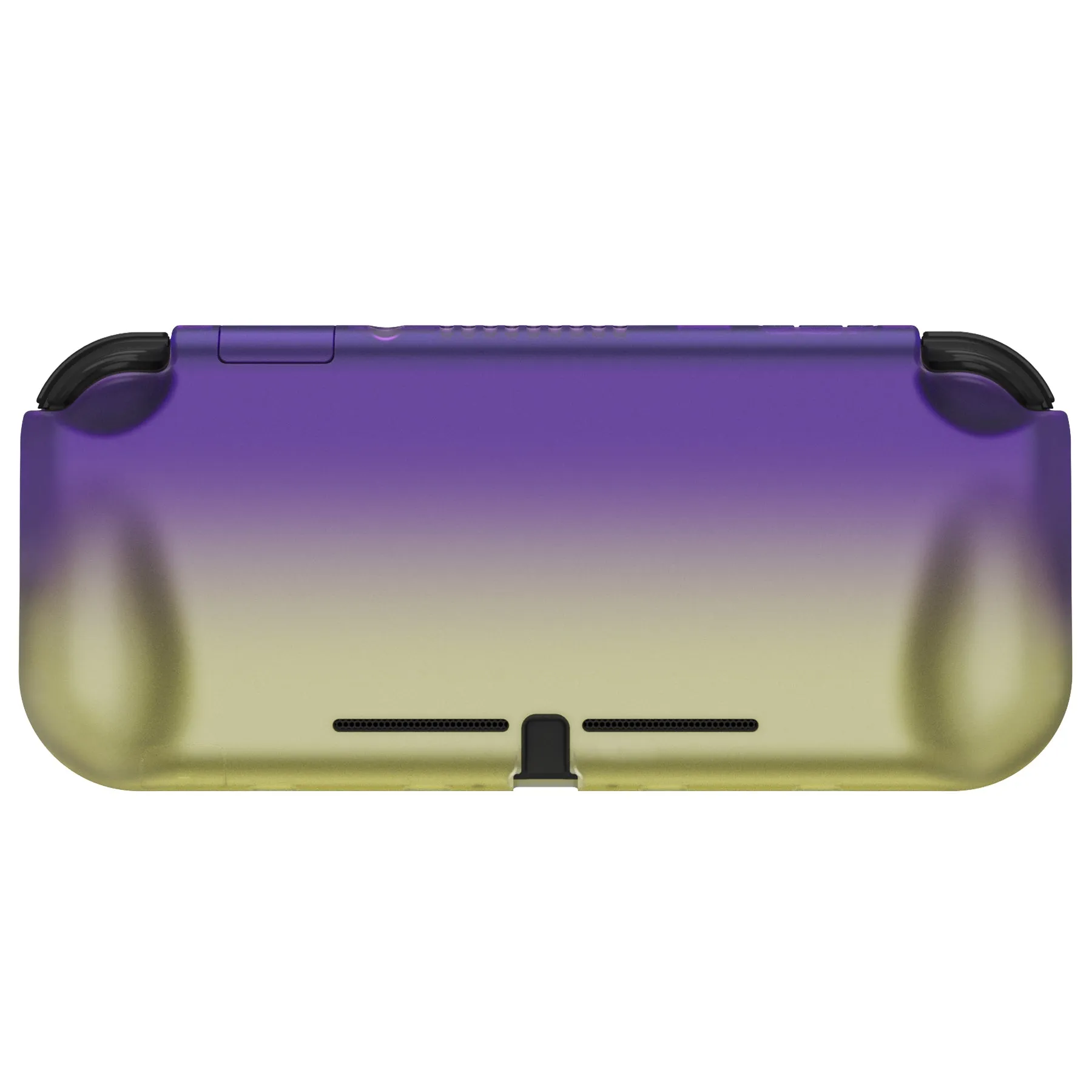 PlayVital ZealProtect Protective Case for Nintendo Switch Lite, Hard Shell Ergonomic Grip Cover for Switch Lite with Screen Protector & Thumb Grip Caps & Button Caps - Gradient Purple Yellow - PSLYP3015