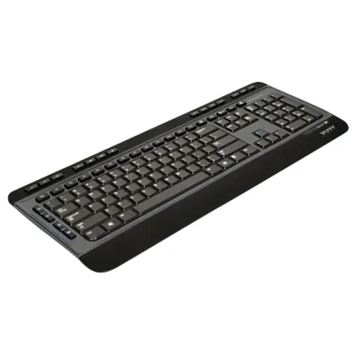 Port Connect Qwerty Wireless Silent Keyboard & Mouse - Black | 900901-UK