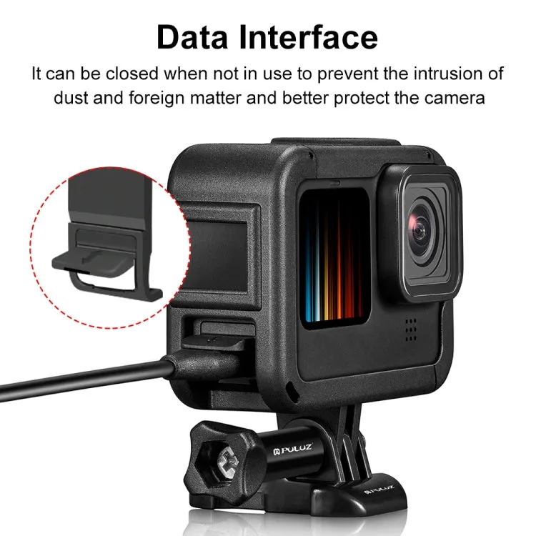 PULUZ Frame Expansion PA Cage with Side Interface Cover for GoPro HERO13 Black /12 Black /11 Black /10 Black /9 Black(Black)