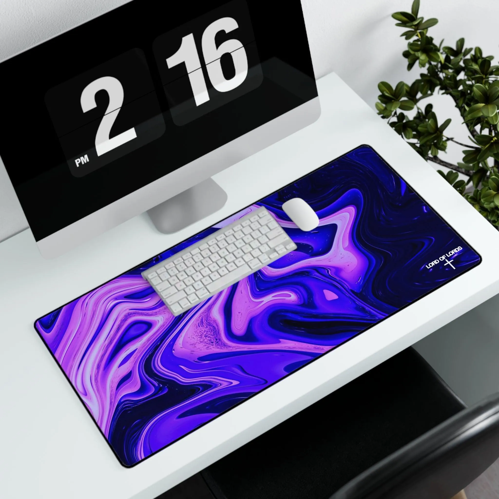 Purple Liquid Desk Mat