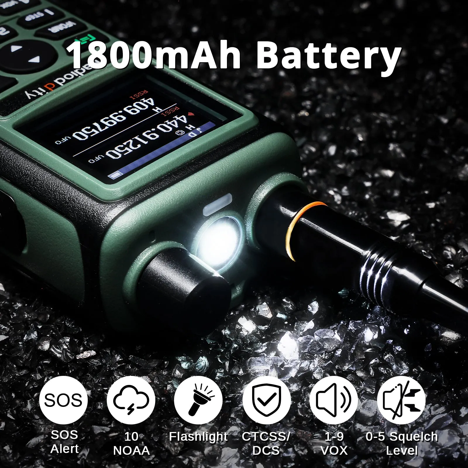 Radioddity GC-5 | Dual Band | 5W | 999 CH | Remote Frequency Copy | Color Screen | 1800mAh | NOAA FM RX