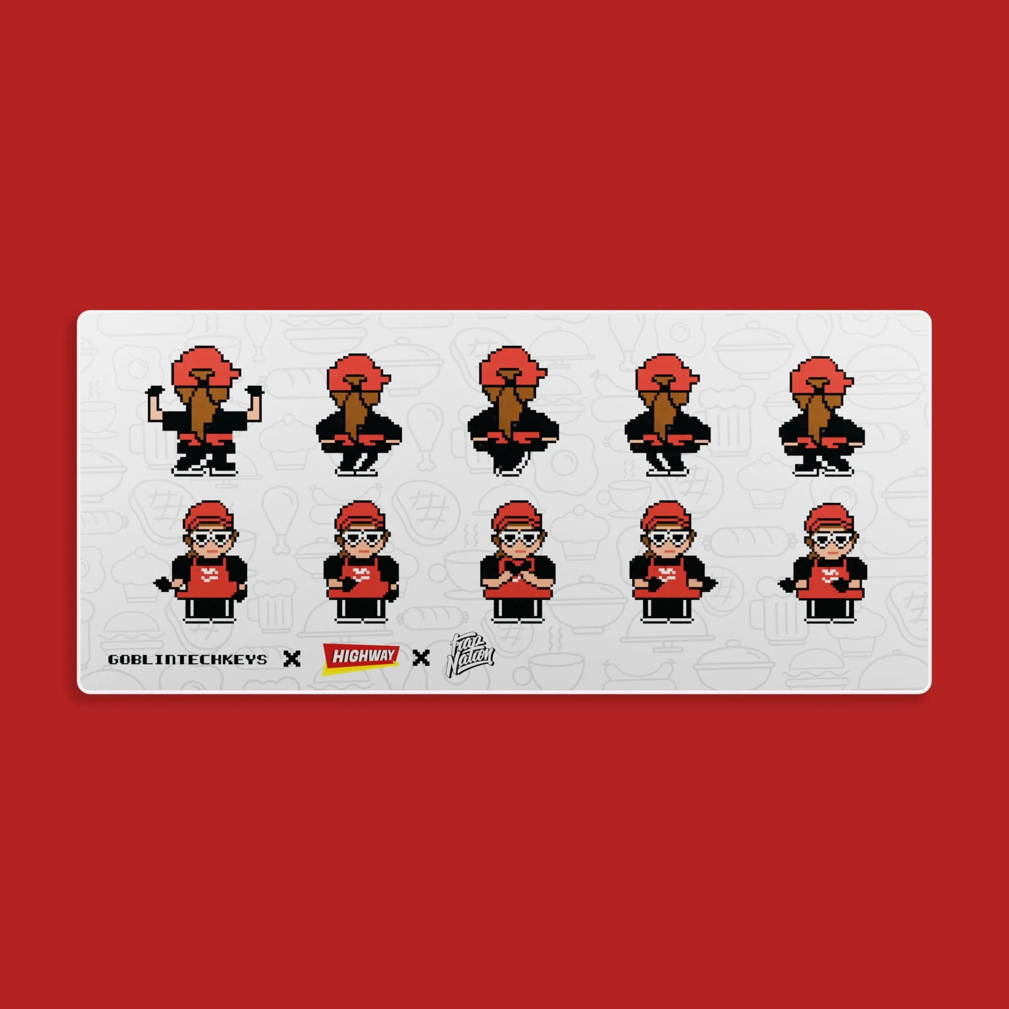 [Ready Stock] Goblintechkeys x Highway Cafe x Trap Nation Deskmat XL - Pixelated Warisential Dance Move