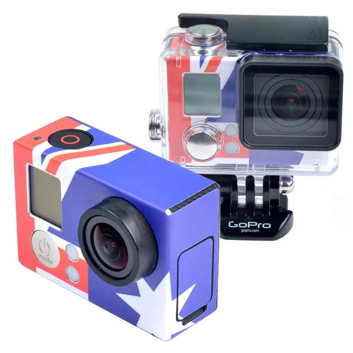 Retro AU Flag Pattern Case Sticker for GoPro HERO3  /3