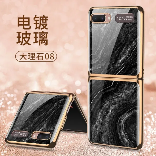 Samsung Galaxy Z Fold 2 5G Case Luxury Tempered Glass Pattern Plating