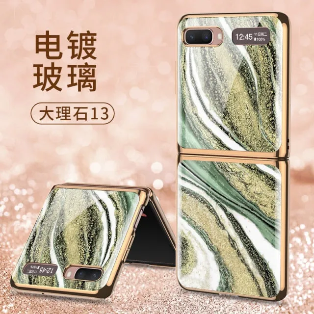 Samsung Galaxy Z Fold 2 5G Case Luxury Tempered Glass Pattern Plating