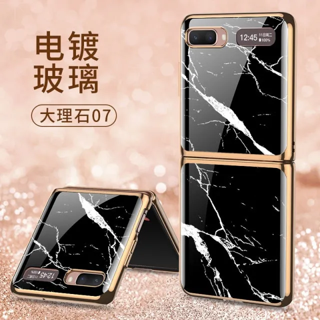 Samsung Galaxy Z Fold 2 5G Case Luxury Tempered Glass Pattern Plating