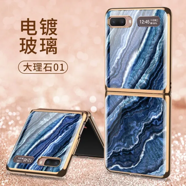 Samsung Galaxy Z Fold 2 5G Case Luxury Tempered Glass Pattern Plating