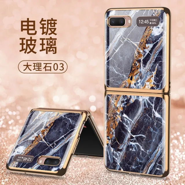 Samsung Galaxy Z Fold 2 5G Case Luxury Tempered Glass Pattern Plating