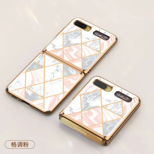 Samsung Galaxy Z Fold 2 5G Case Luxury Tempered Glass Pattern Plating