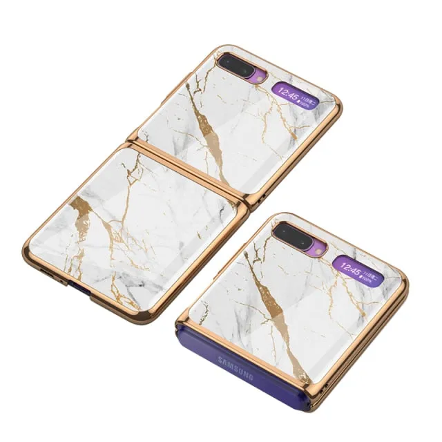 Samsung Galaxy Z Fold 2 5G Case Luxury Tempered Glass Pattern Plating