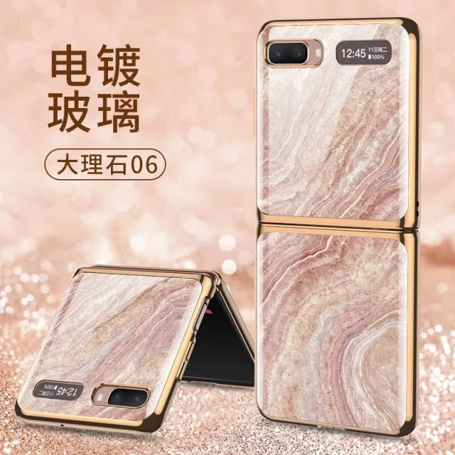 Samsung Galaxy Z Fold 2 5G Case Luxury Tempered Glass Pattern Plating