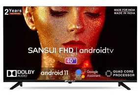 Sansui 102cm (40 inches) Full HD Certified Android LED TV JSW40ASFHD (Midnight Black) With Voice Search Smart Remote