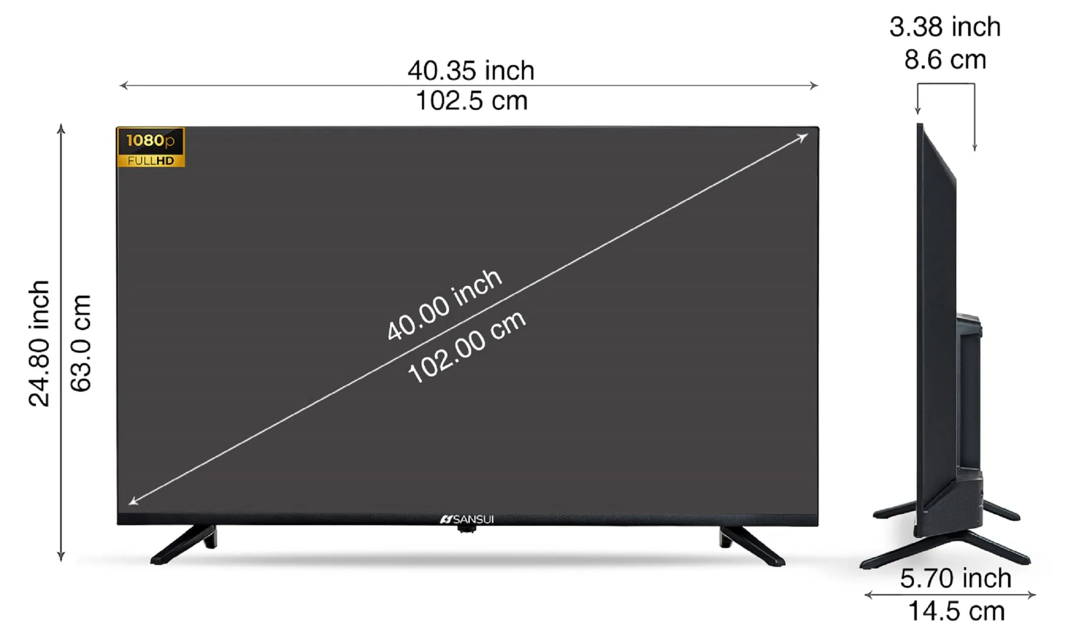 Sansui 102cm (40 inches) Full HD Certified Android LED TV JSW40ASFHD (Midnight Black) With Voice Search Smart Remote