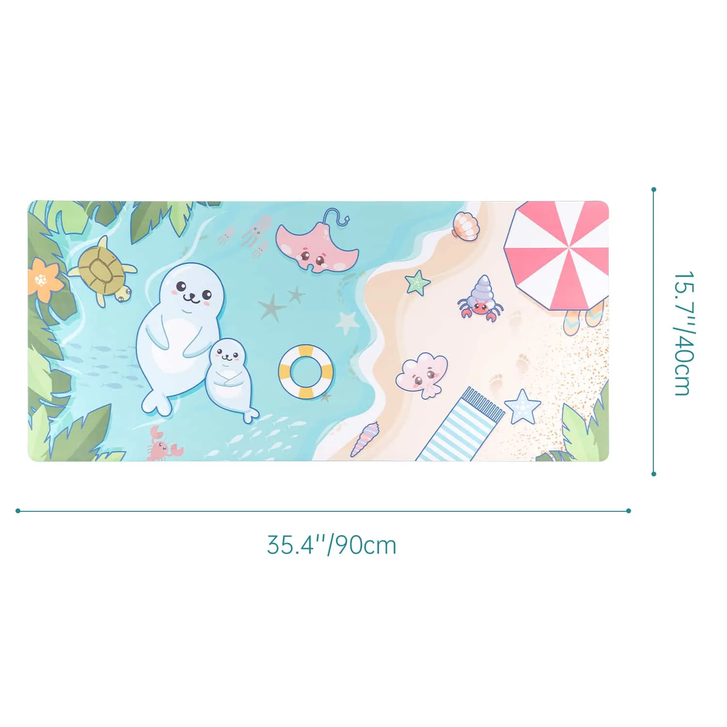 Seal Desk Mat - Blue Beach Waterproof Mousepad