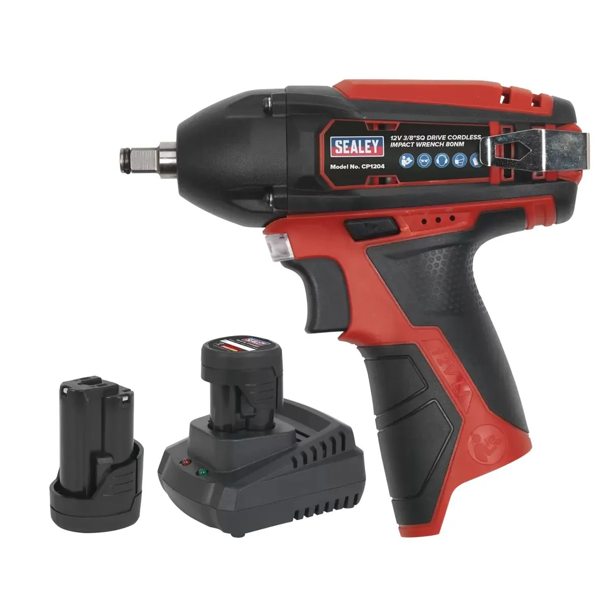 Sealey CP1204KIT 12V 3/8"Sq Drive Impact Wrench Kit with 2 x 1.5Ah Battery