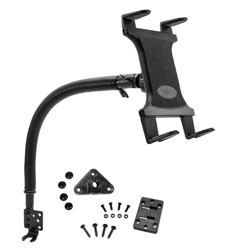 Seat Rail or Floor Slim-Grip® Tablet Mount with 15" Gooseneck for iPad, Note, and more