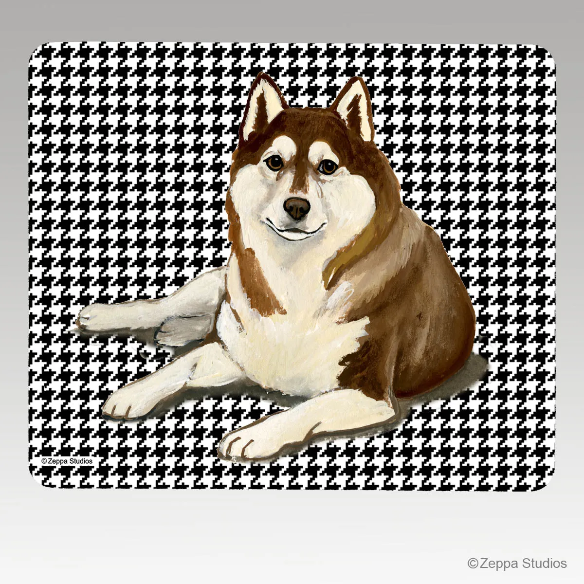 Siberian Husky Houndstooth Mouse Pad