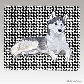 Siberian Husky Houndstooth Mouse Pad