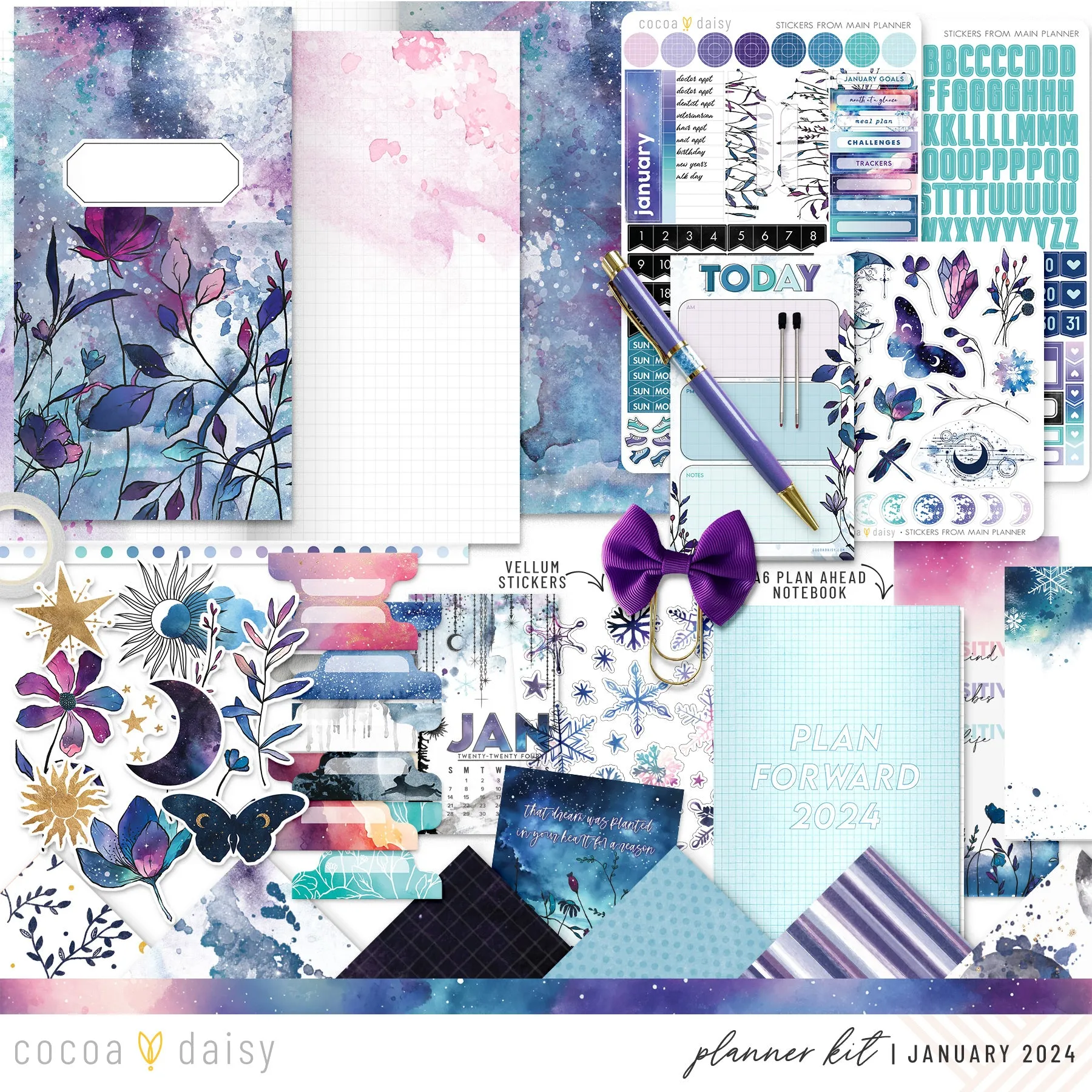 Silent Moon Planner Kit - Choose your insert January 2024