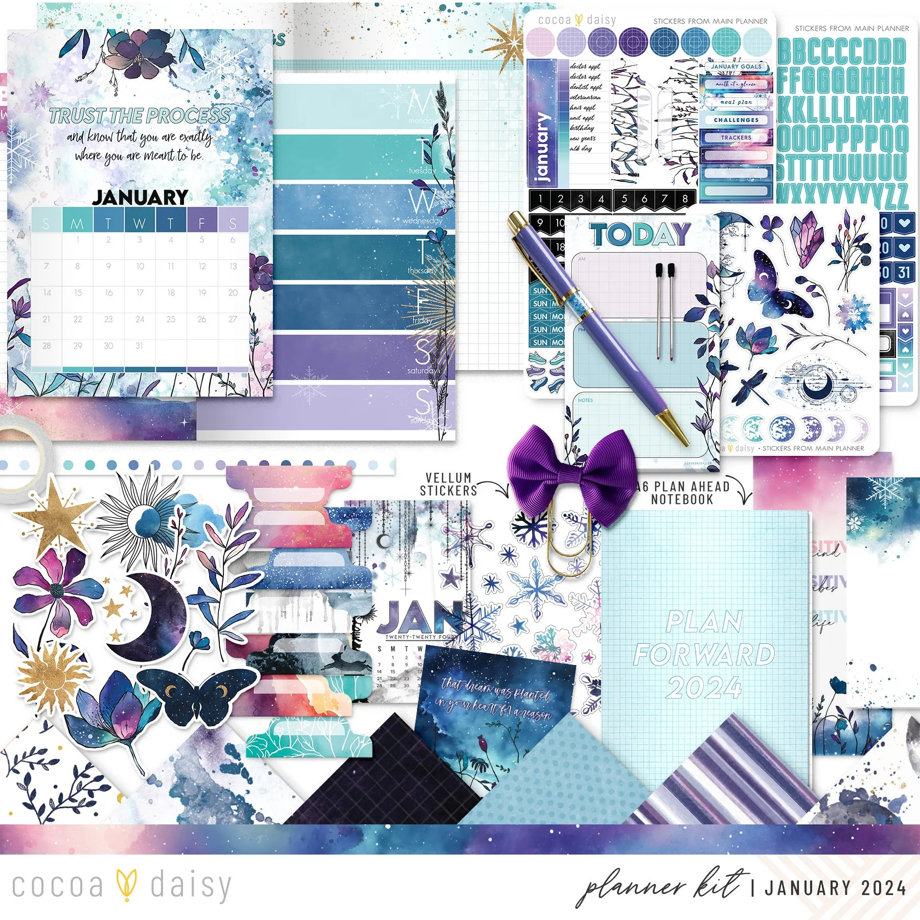 Silent Moon Planner Kit - Choose your insert January 2024