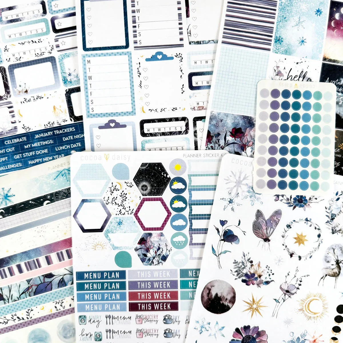 Silent Moon Planner Sticker Kit January 2024