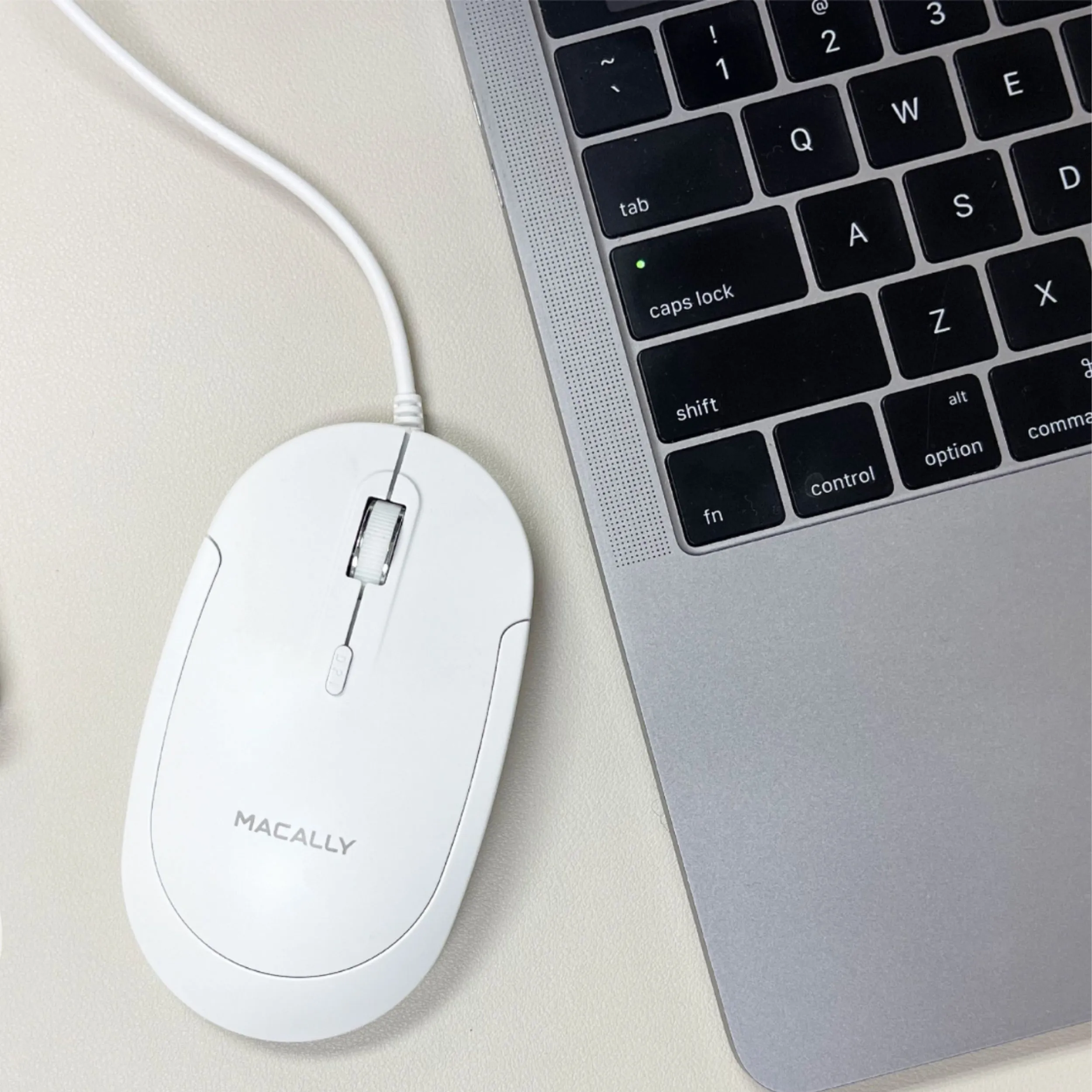 Silent USB C Mouse for Mac and PC (White)