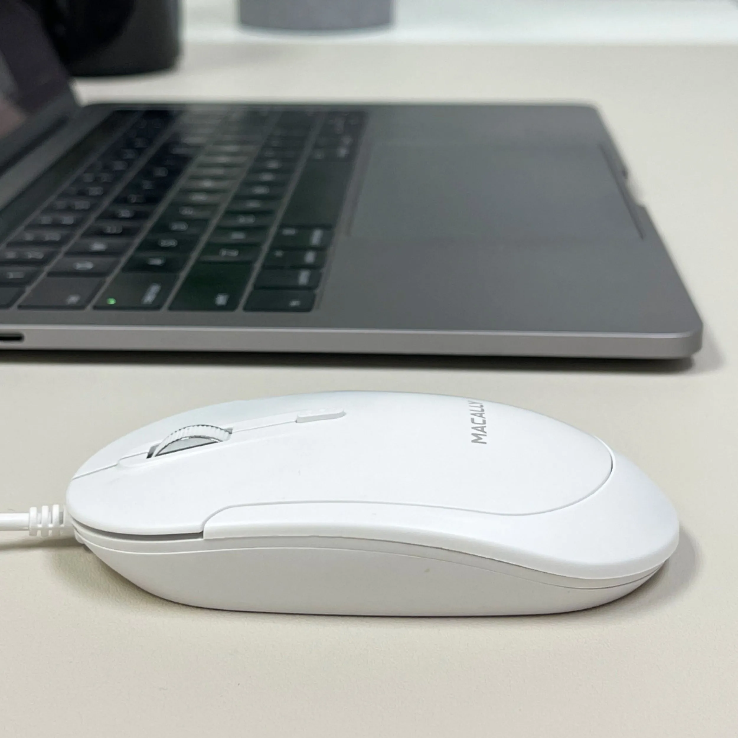 Silent USB C Mouse for Mac and PC (White)