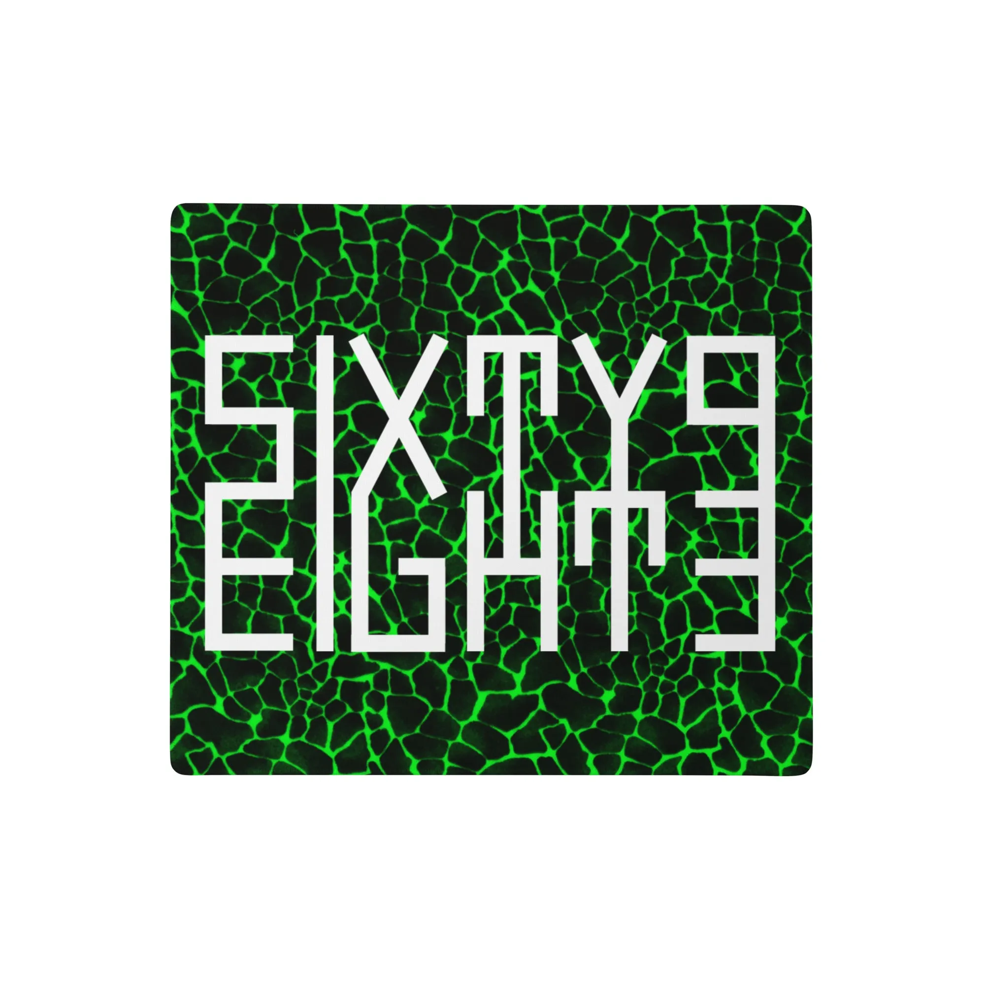 Sixty Eight 93 Logo White Boa Lime Green Gaming Mouse Pad