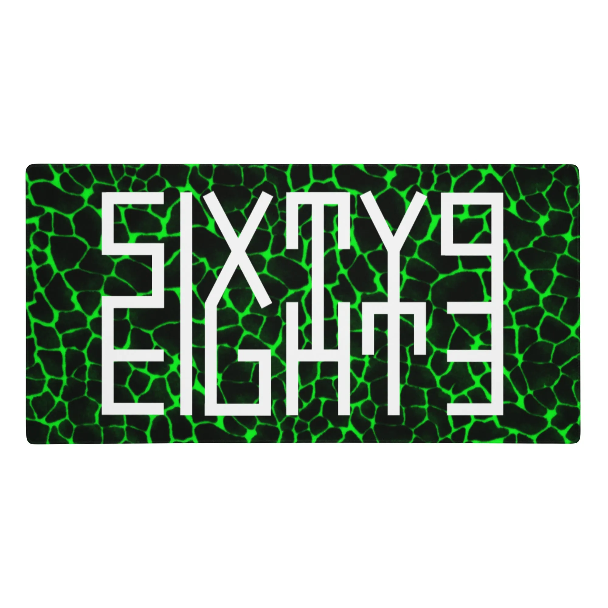 Sixty Eight 93 Logo White Boa Lime Green Gaming Mouse Pad