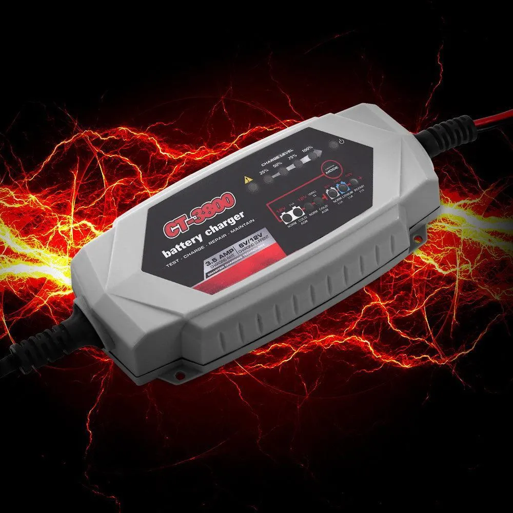 Smart Battery Charger 3.5A 12V 6V Automatic SLA AGM Car Truck Boat Motorcycle Caravan