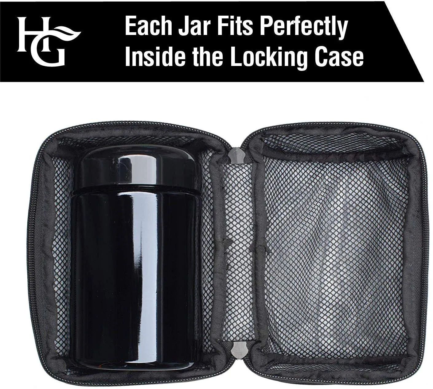 Smell Proof Stash Jar (250ml) with Locking Protective Case