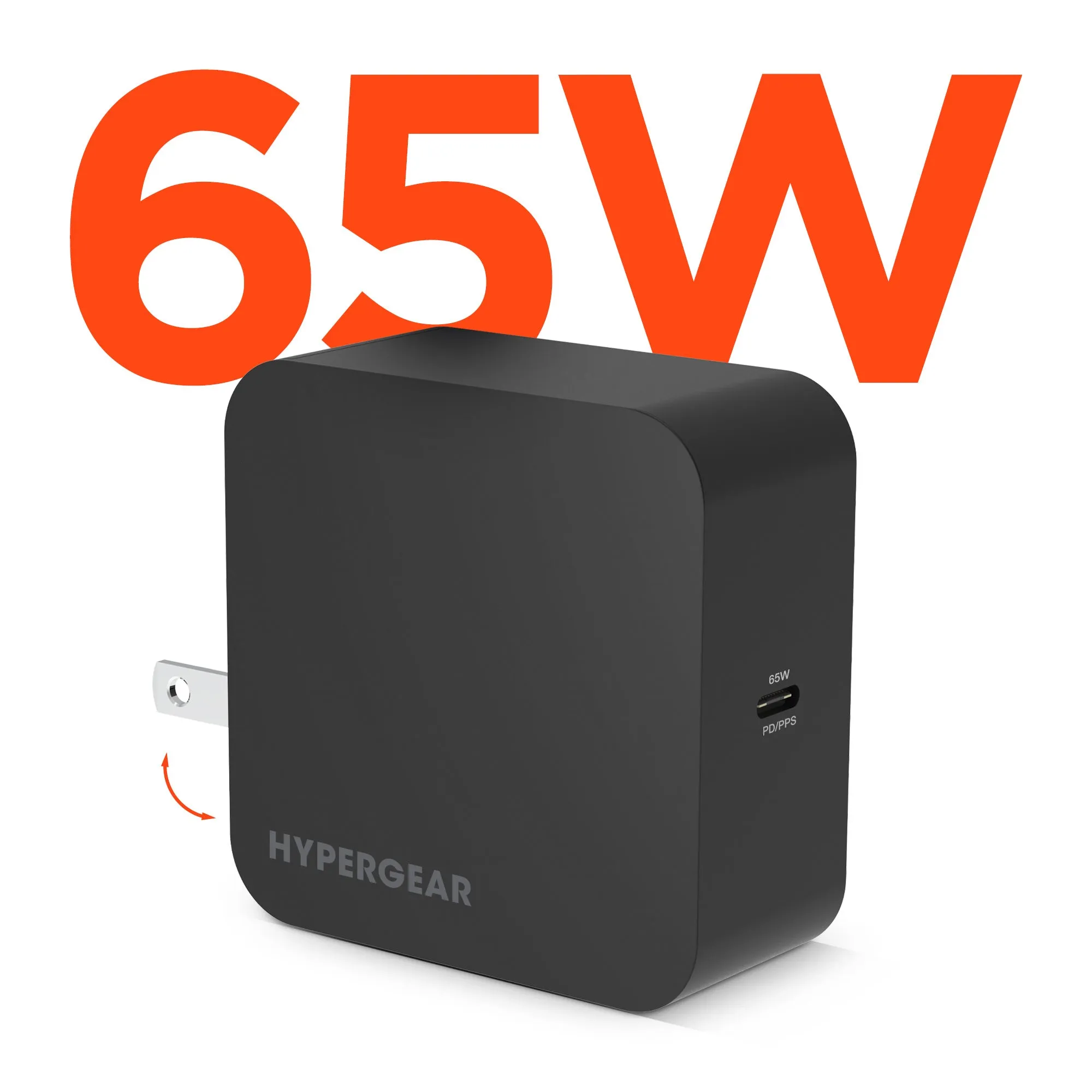 SpeedBoost 65W USB-C PD Laptop Wall Charger with PPS | Black