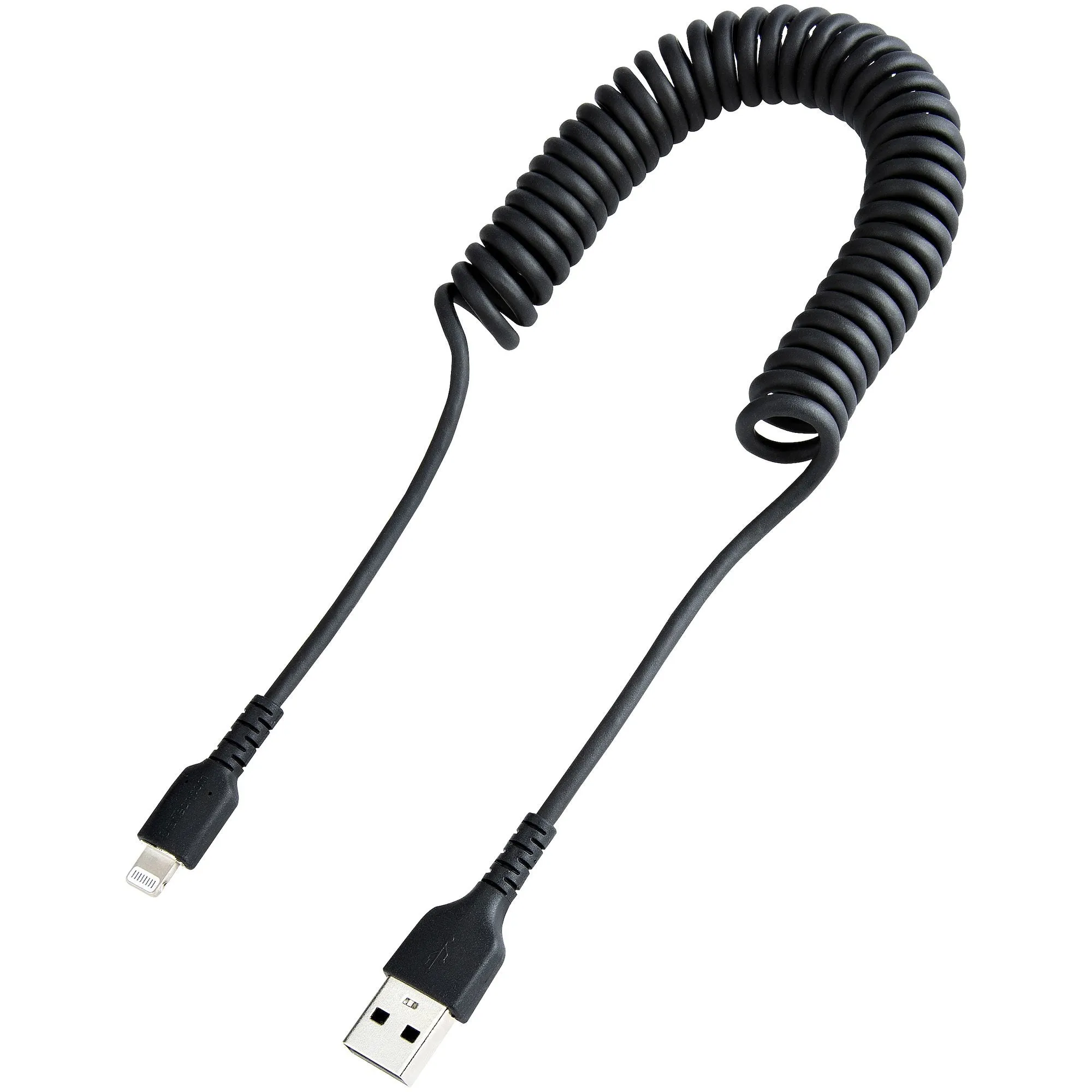 Startech.Com 1M (3Ft) Usb To Lightning Cable, Mfi Certified, Coiled Iphone Charger Cable, Black, Durable And Flexible Tp