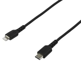 Startech.Com 6 Foot (2M) Durable Black Usb-C To Lightning Cable - Heavy Duty Rugged Aramid Fiber Usb Type C To Lightning