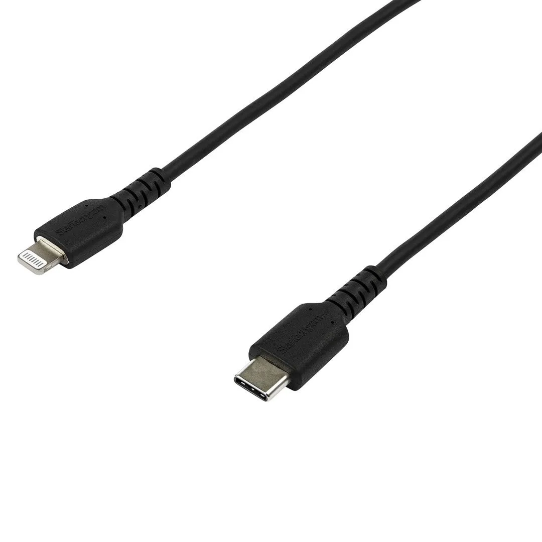 Startech.Com 6 Foot (2M) Durable Black Usb-C To Lightning Cable - Heavy Duty Rugged Aramid Fiber Usb Type C To Lightning