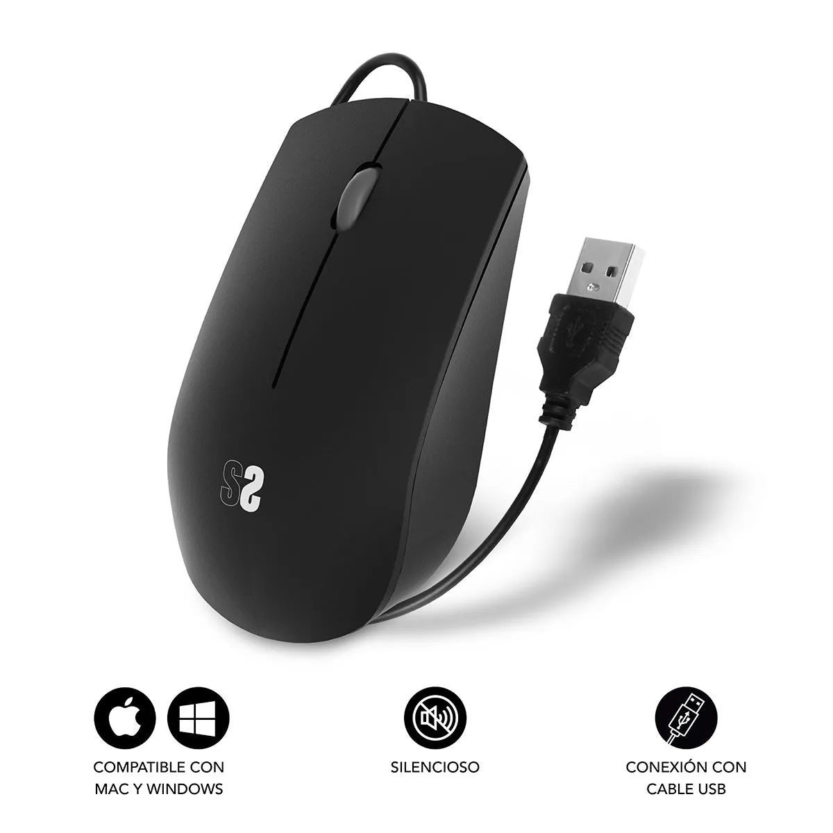 Subblim Silent Business Mouse Usb 1200 Dpi Submo-B2bs001