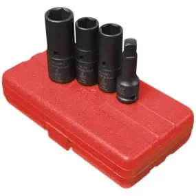 Sunex 1/2 in Dr. 4 Pc. SAE and Metric Deep Thin Wall Flip Socket Set